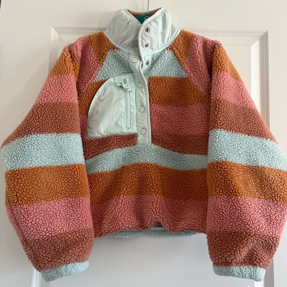 Free People Movement Cropped Oversized Fleece Pullover Sherpa Size XS - Picture 2 of 12